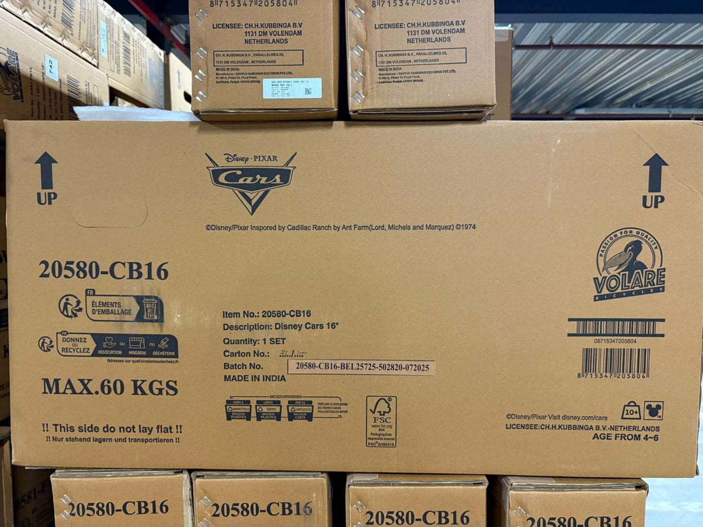 Disney Cars Barncykel 16 tum, Röd - För barn 4-6 år