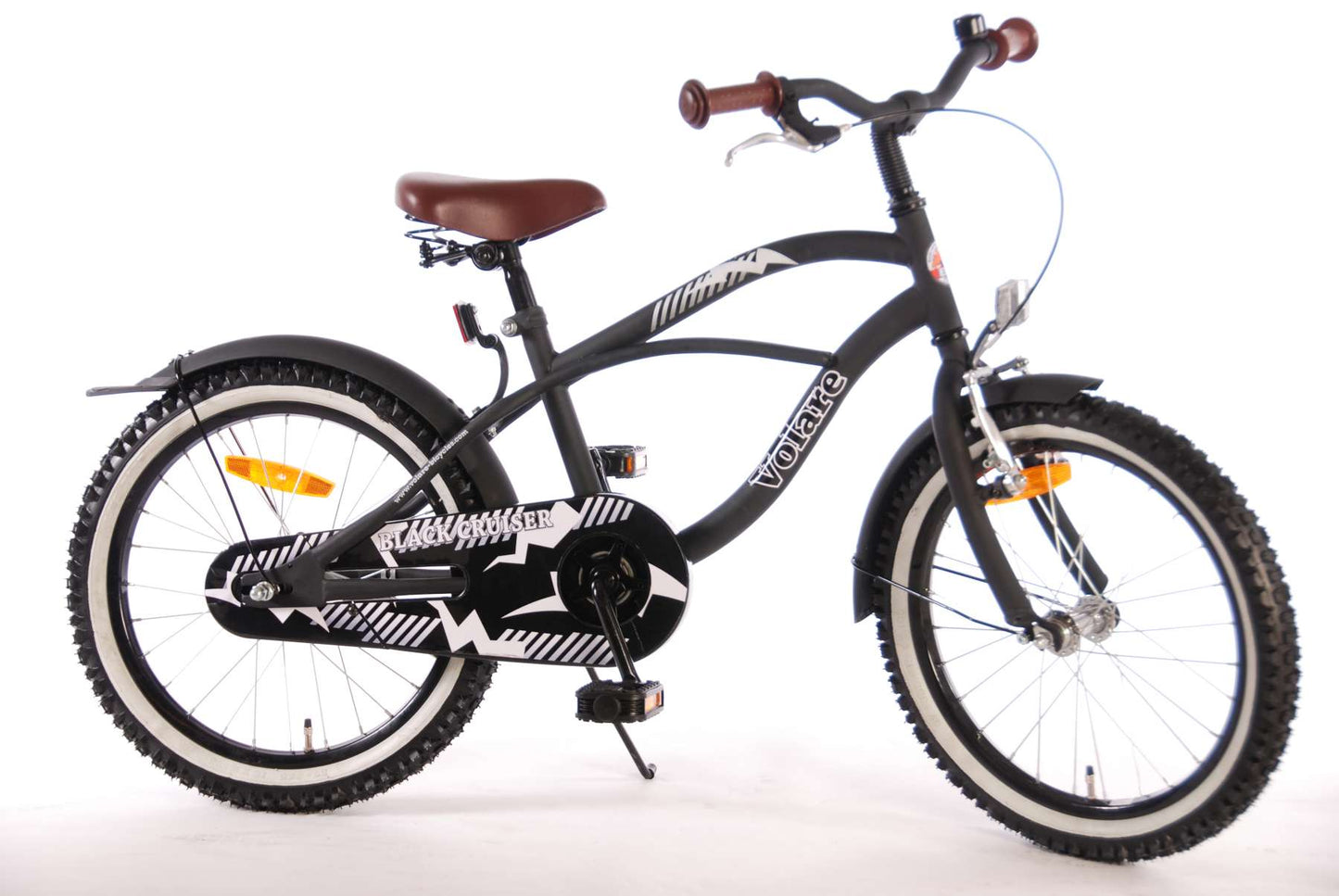 Volare Black Cruiser Barncykel 18 tum, Svart - Lilla Cykelbutiken