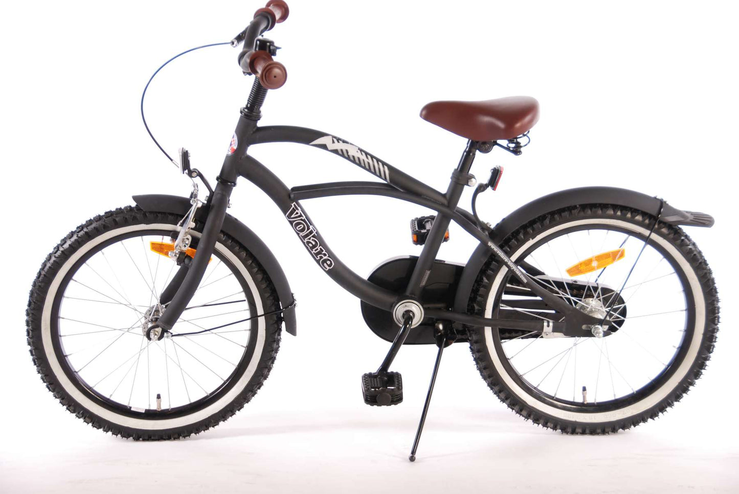 Volare Black Cruiser Barncykel 18 tum, Svart - Lilla Cykelbutiken