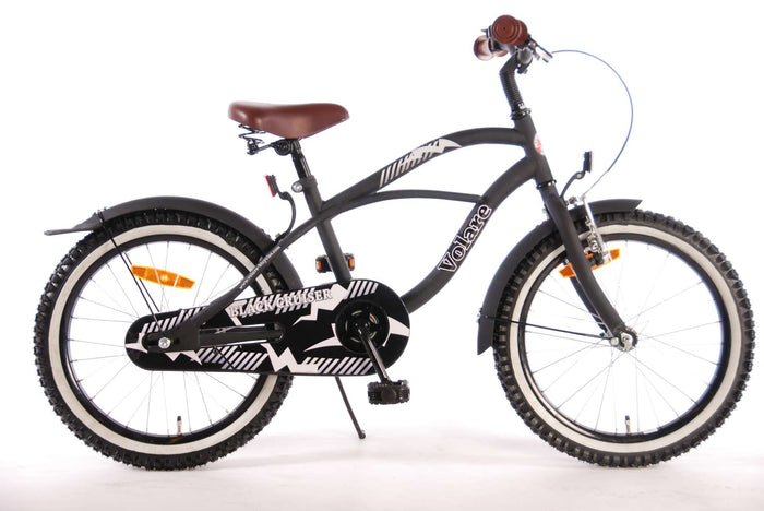 Volare Black Cruiser Barncykel 18 tum, Svart - Lilla Cykelbutiken