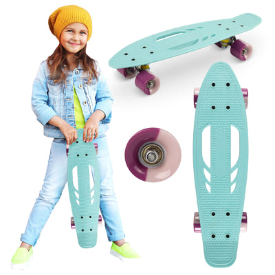 QKIDS GALAXY Skateboard, Ljusblå - Lilla Cykelbutiken