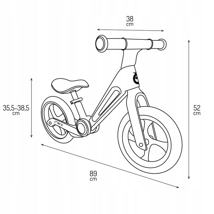 MoMi NORU, Hopfällbar Balanscykel 12 Tum Grå