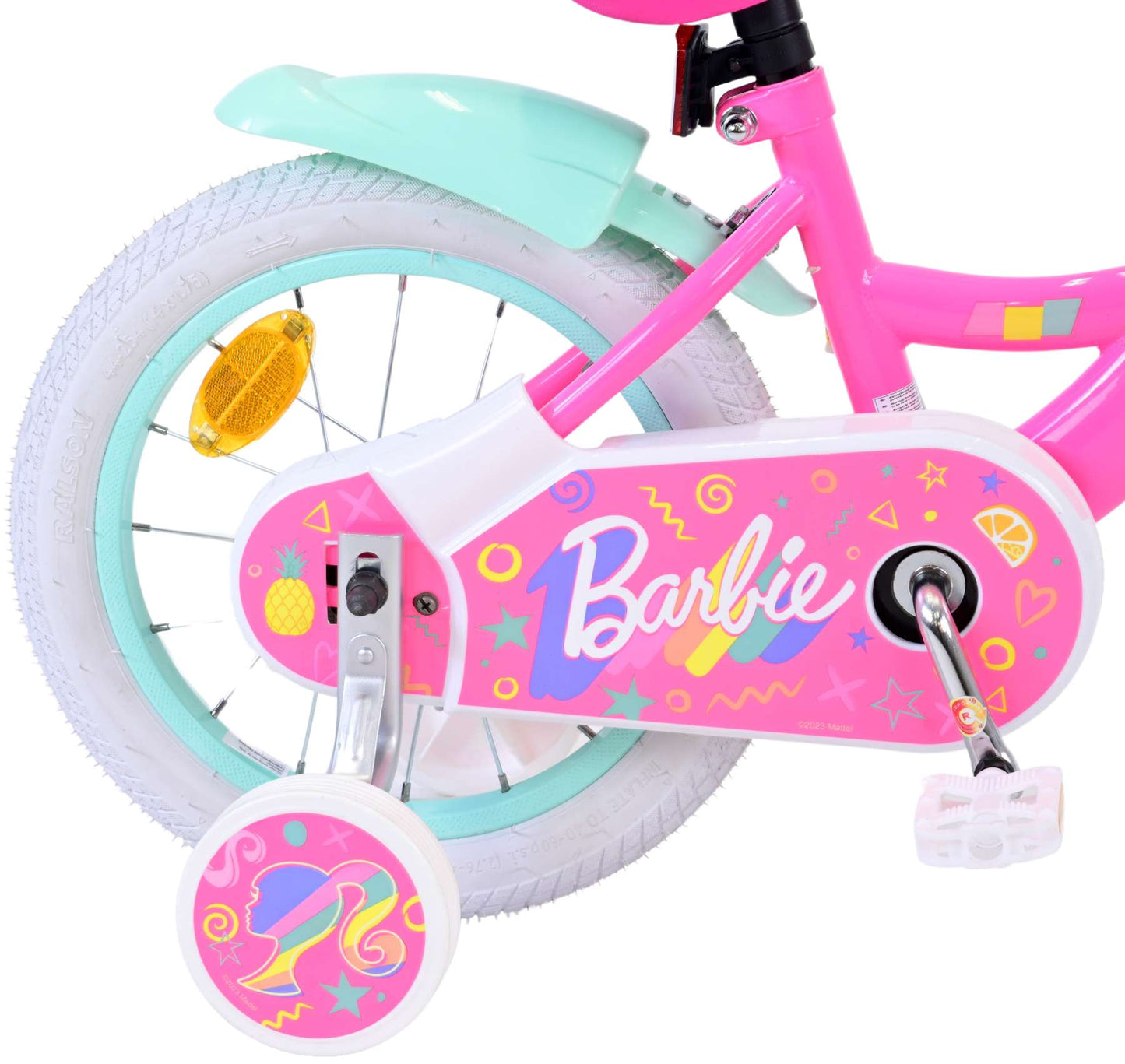 Barbie Barncykel 14 tum, Rosa - Lilla Cykelbutiken