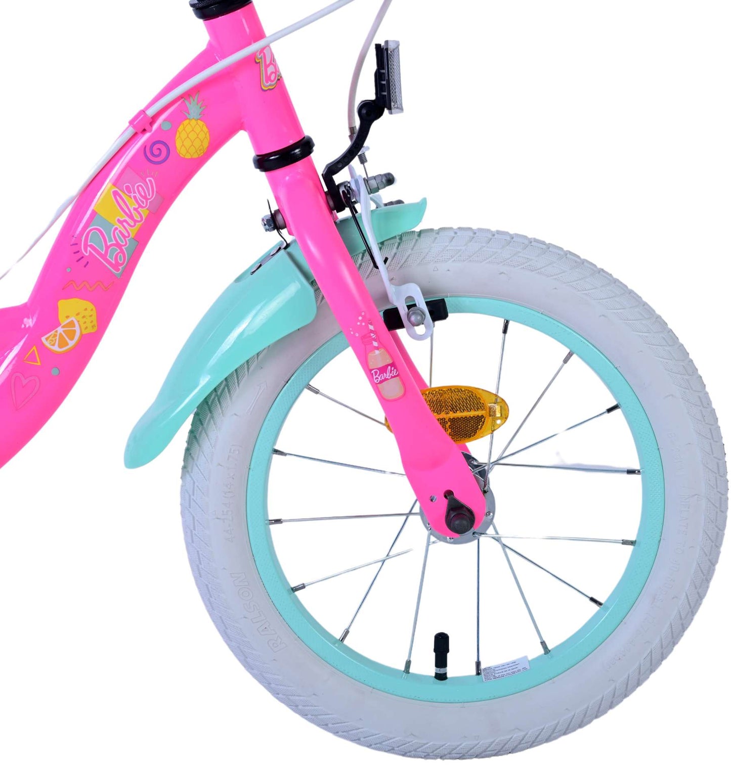 Barbie Barncykel Två Handbromsar 14 tum, Rosa - Lilla Cykelbutiken