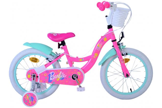 Barbie Barncykel Två Handbromsar 16 tum, Rosa - Lilla Cykelbutiken