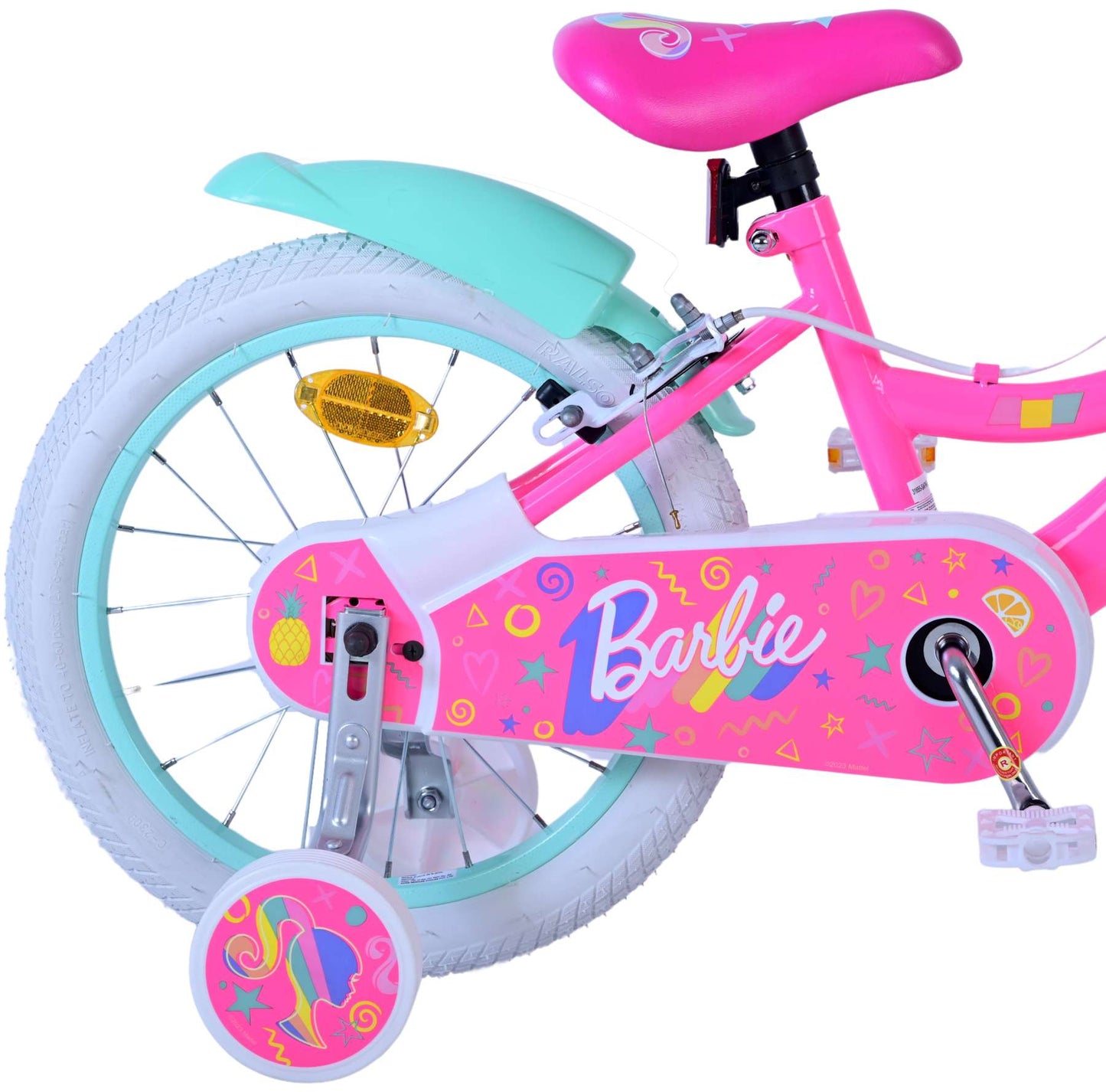 Barbie Barncykel Två Handbromsar 16 tum, Rosa - Lilla Cykelbutiken