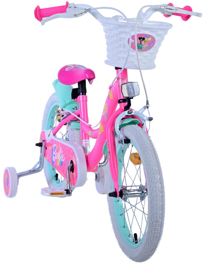 Barbie Barncykel Två Handbromsar 16 tum, Rosa - Lilla Cykelbutiken
