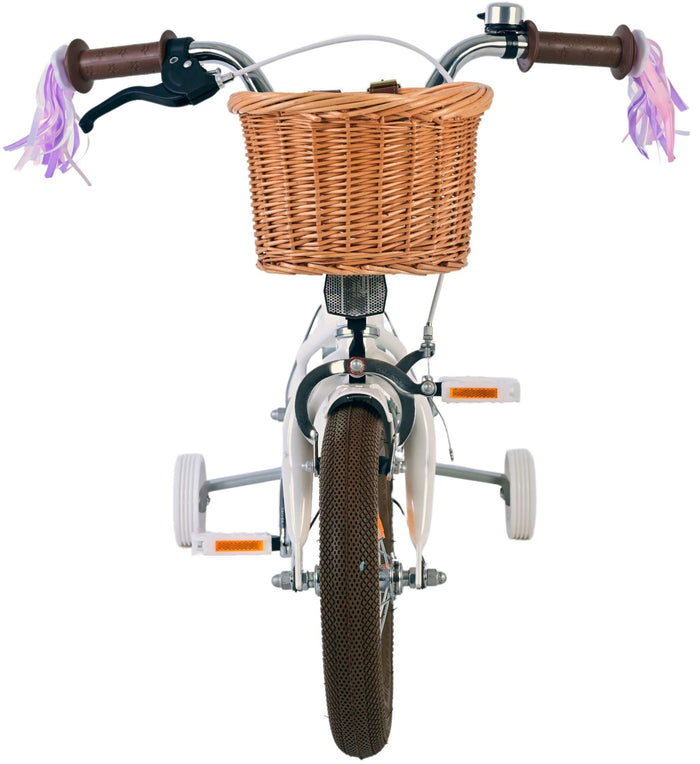 Volare Blossom Barncykel 12 tum, Vit - Lilla Cykelbutiken
