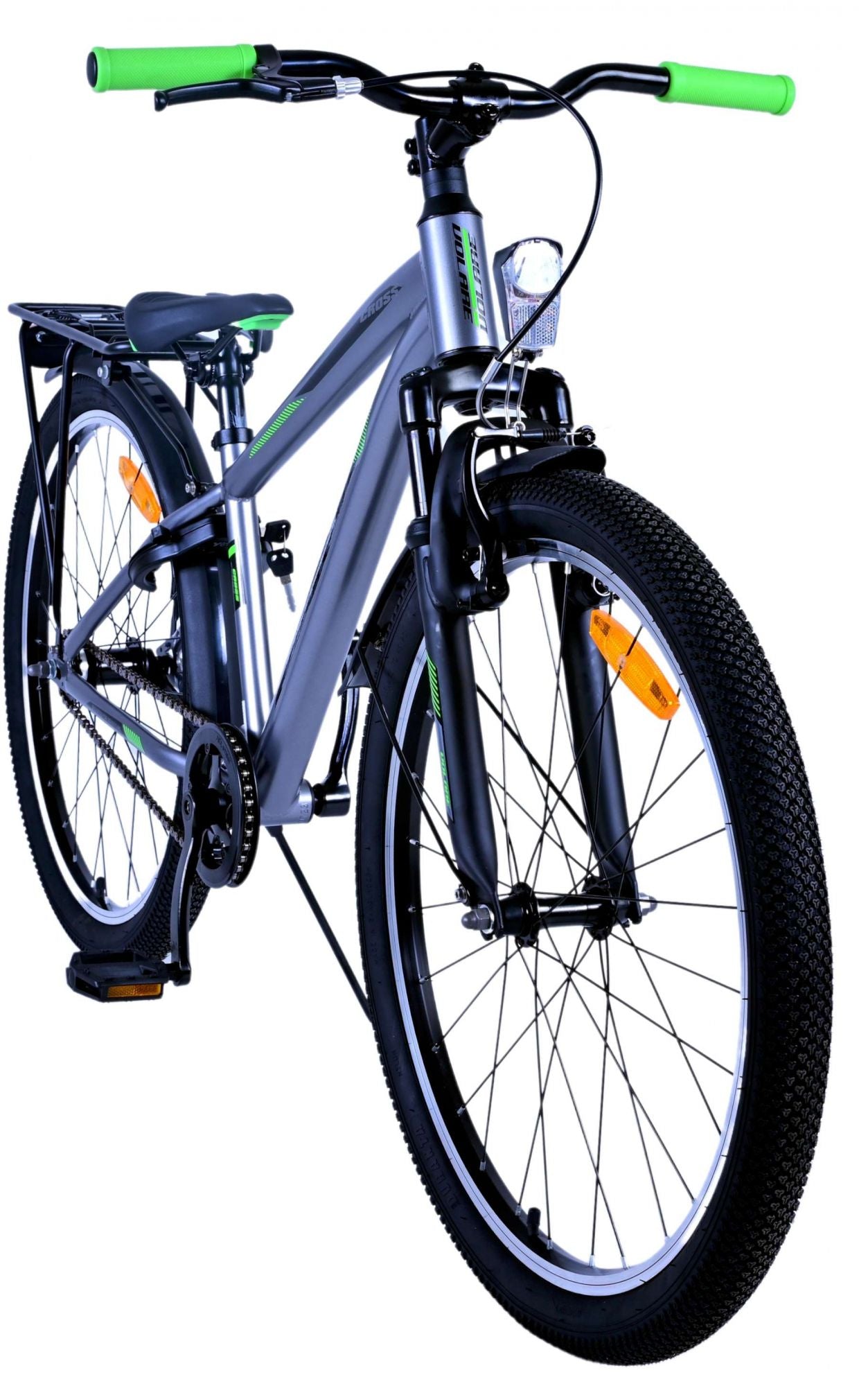 Volare Cross Barncykel 24 tum, Mörkgrå - Lilla Cykelbutiken