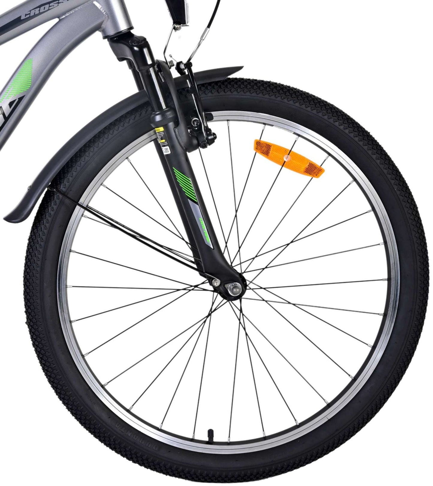 Volare Cross Barncykel 24 tum, Mörkgrå - Lilla Cykelbutiken