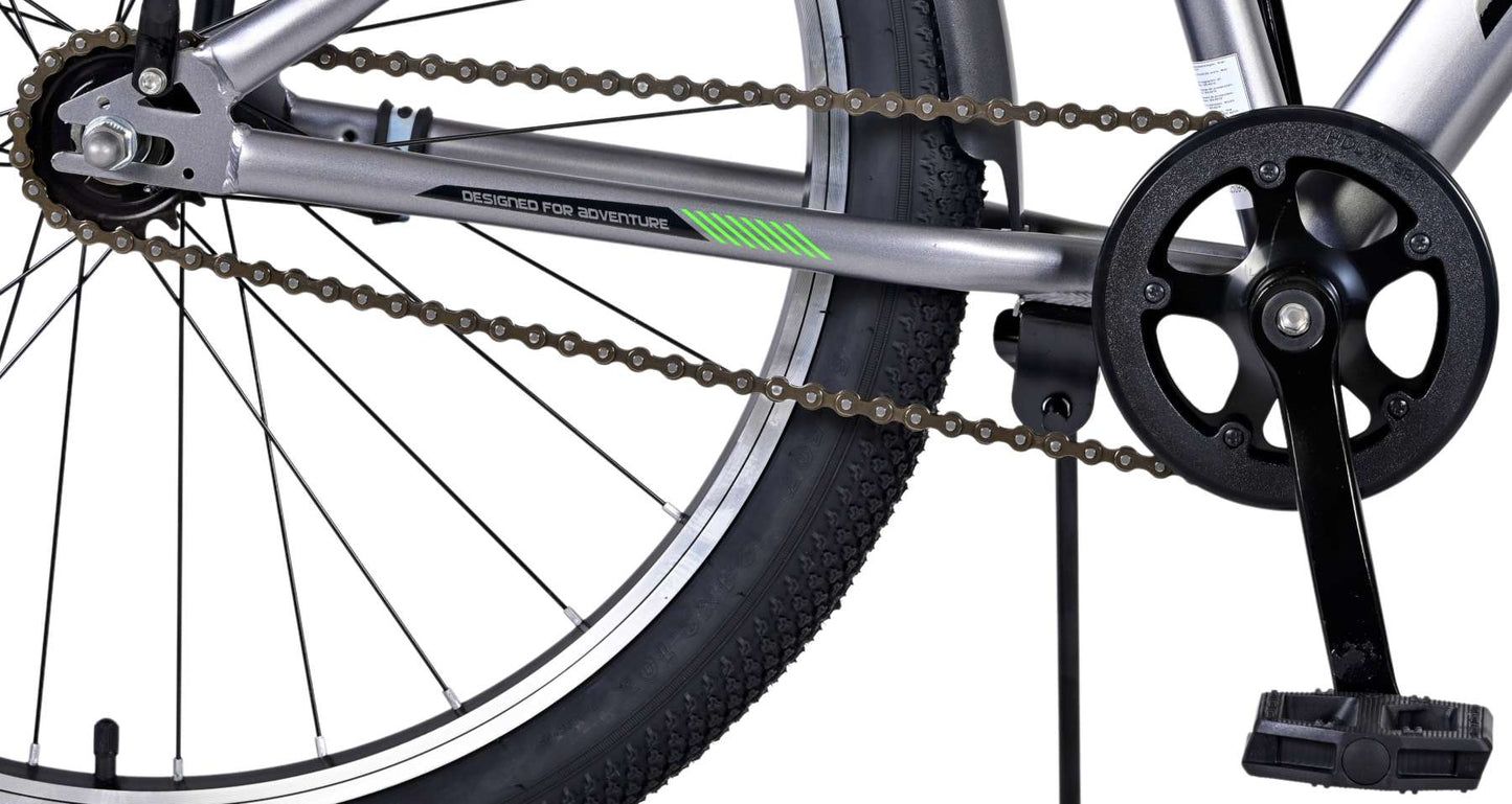 Volare Cross Barncykel 24 tum, Mörkgrå - Lilla Cykelbutiken