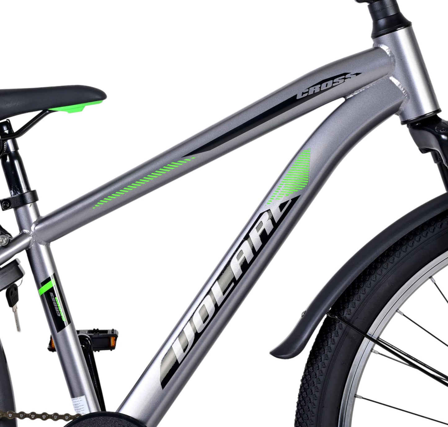 Volare Cross Barncykel 24 tum, Mörkgrå - Lilla Cykelbutiken