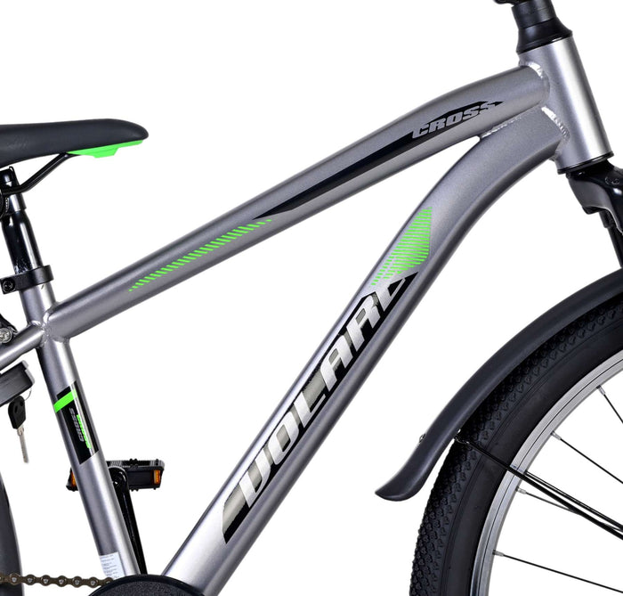 Volare Cross Barncykel 24 tum, Mörkgrå - Lilla Cykelbutiken