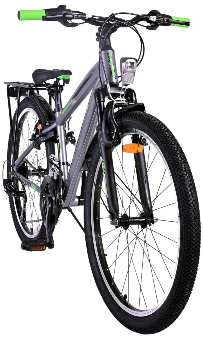 Volare Cross Barncykel 24 tum, Grå 18 Växlar Två Handbromsar - Lilla Cykelbutiken