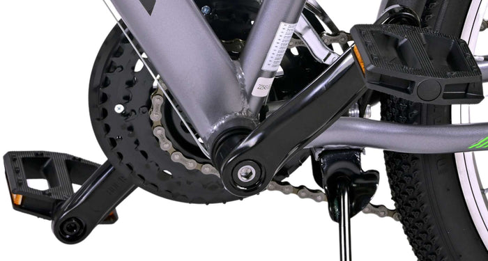 Volare Cross Barncykel 24 tum, Grå 18 Växlar Två Handbromsar - Lilla Cykelbutiken