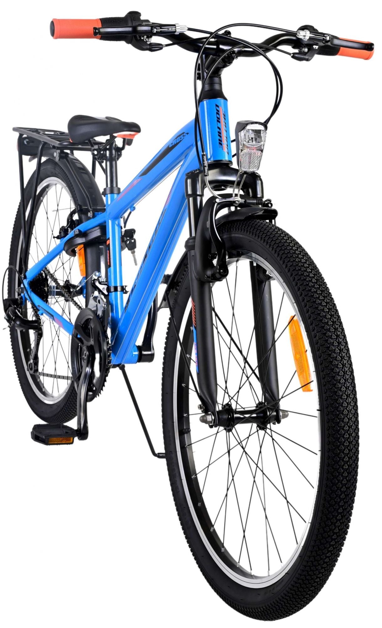 Volare Cross Barncykel 24 tum, Blå 18 Växlar Två Handbromsar - Lilla Cykelbutiken