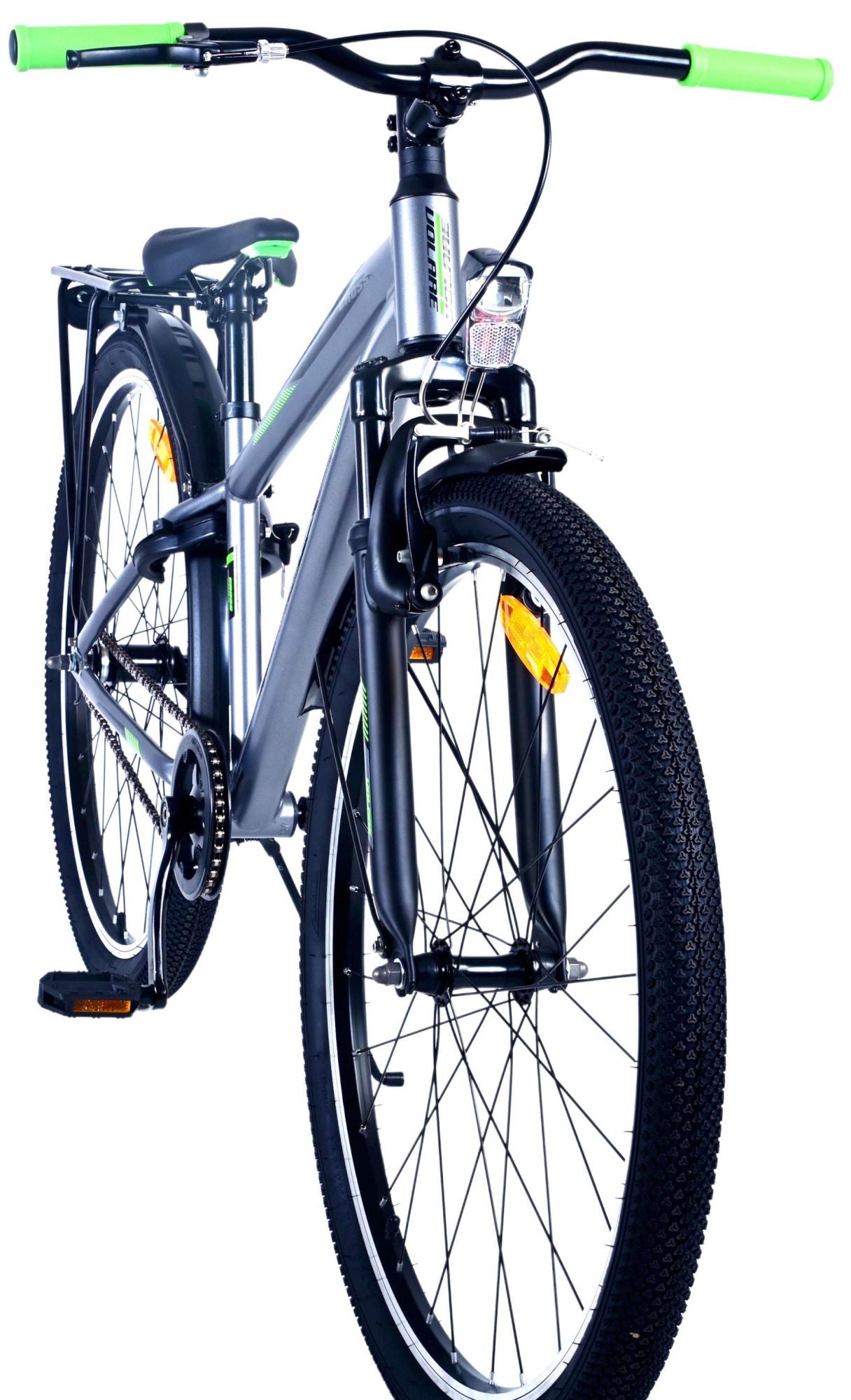 Volare Cross Barncykel 26 tum, Grå - Lilla Cykelbutiken