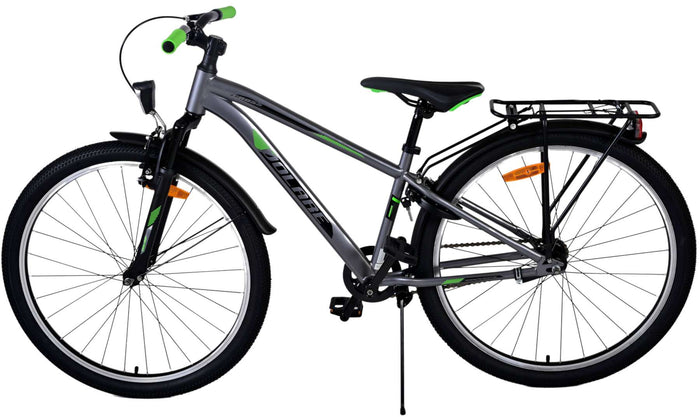 Volare Cross Barncykel 26 tum, Grå - Lilla Cykelbutiken