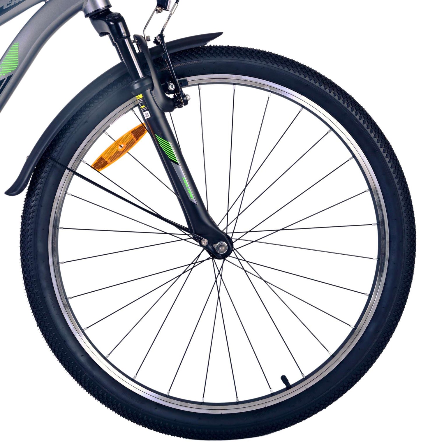 Volare Cross Barncykel 26 tum, Grå - Lilla Cykelbutiken