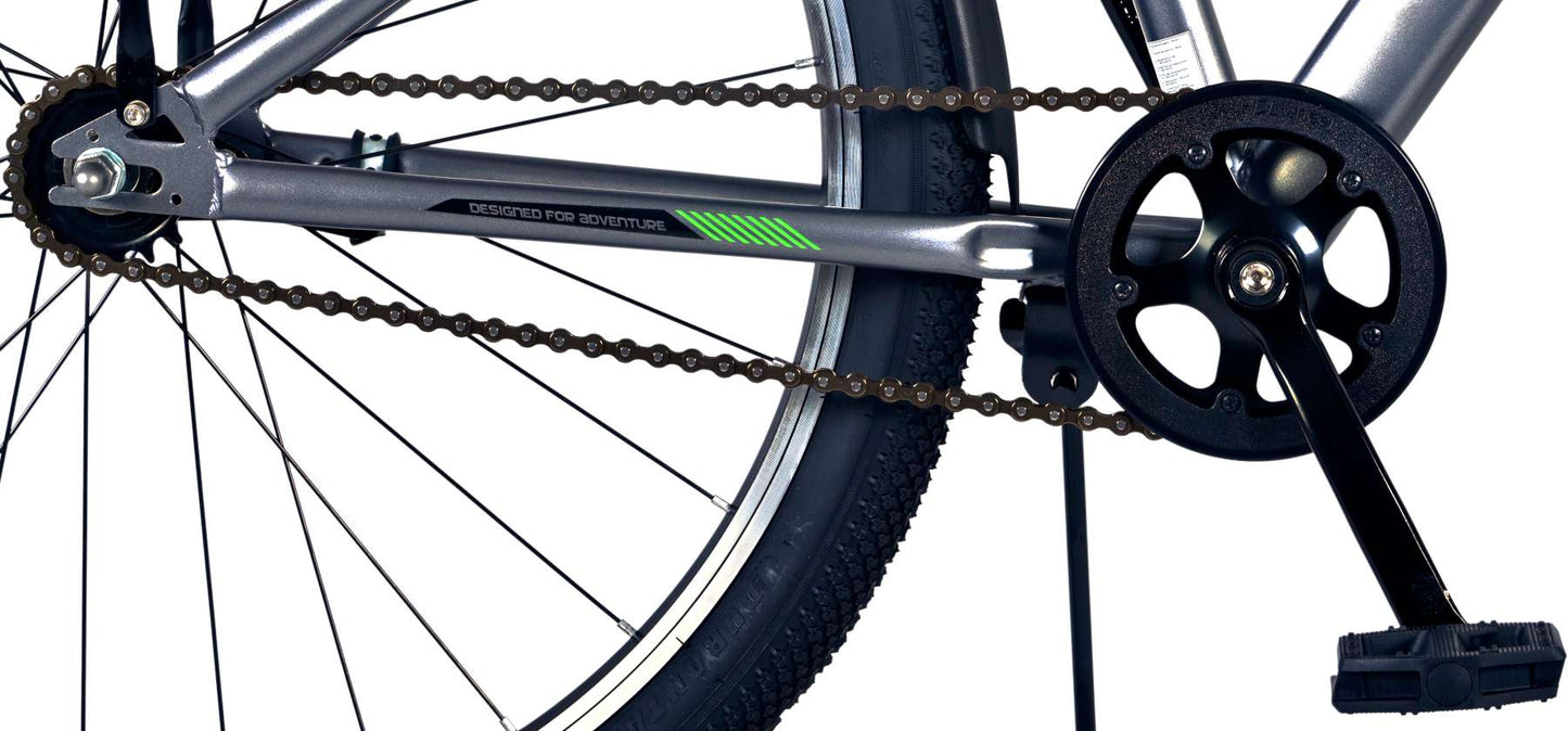 Volare Cross Barncykel 26 tum, Grå - Lilla Cykelbutiken