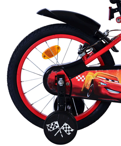 Disney Cars Barncykel 16 tum, dubbla handbromsar, Röd - För barn 4-6 år