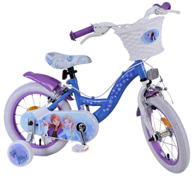Disney Frozen Barncykel Två Handbromsar 14 tum, Blå/Lila - Lilla Cykelbutiken