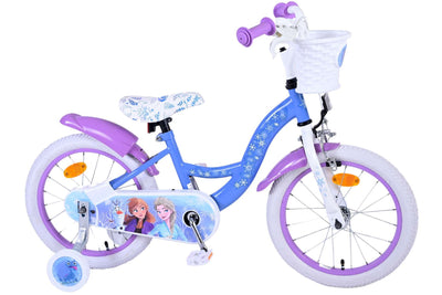 Disney Frozen 16-tums barncykel (4–6 år) – Med korg, hand- & fotbroms