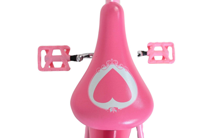 Disney Princess 14 Tum Barncykel, Rosa med Korg & Stödhjul - För barn 3-5 år