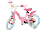 Disney Princess 14 Tum Barncykel, Rosa med Korg & Stödhjul - För barn 3-5 år