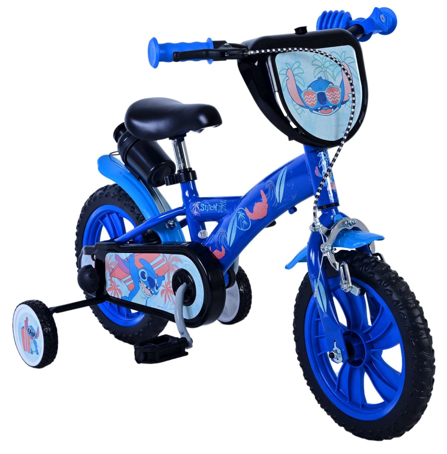 Disney Stitch Barncykel 12 tum, Blå - Lilla Cykelbutiken