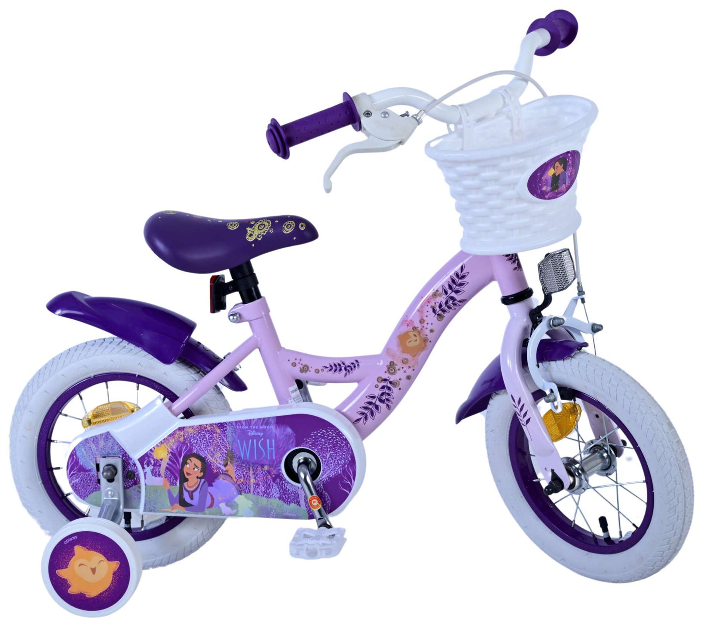 Disney Wish Barncykel 12 tum, Lila - Lilla Cykelbutiken