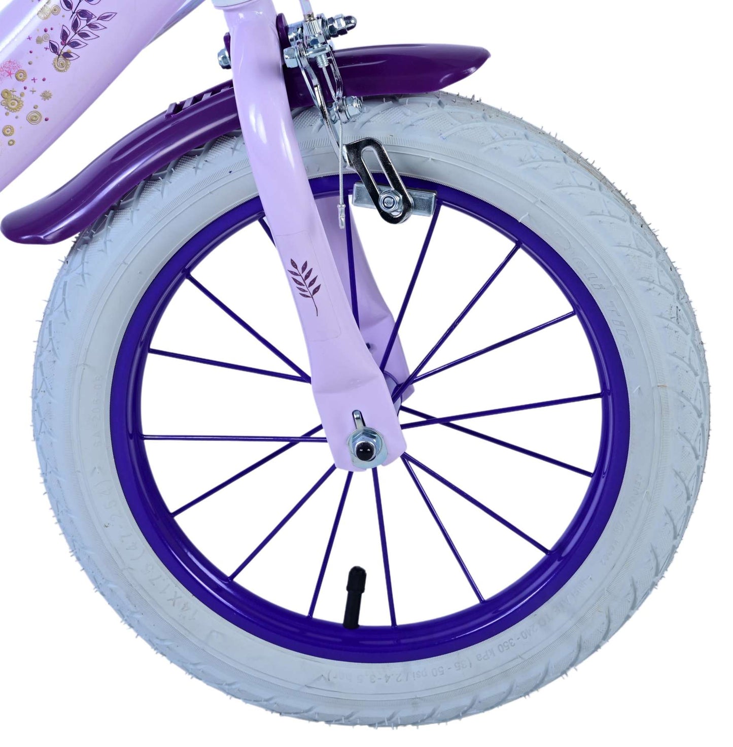 Disney Wish Barncykel Två Handbromsar 14 tum, Lila - Lilla Cykelbutiken