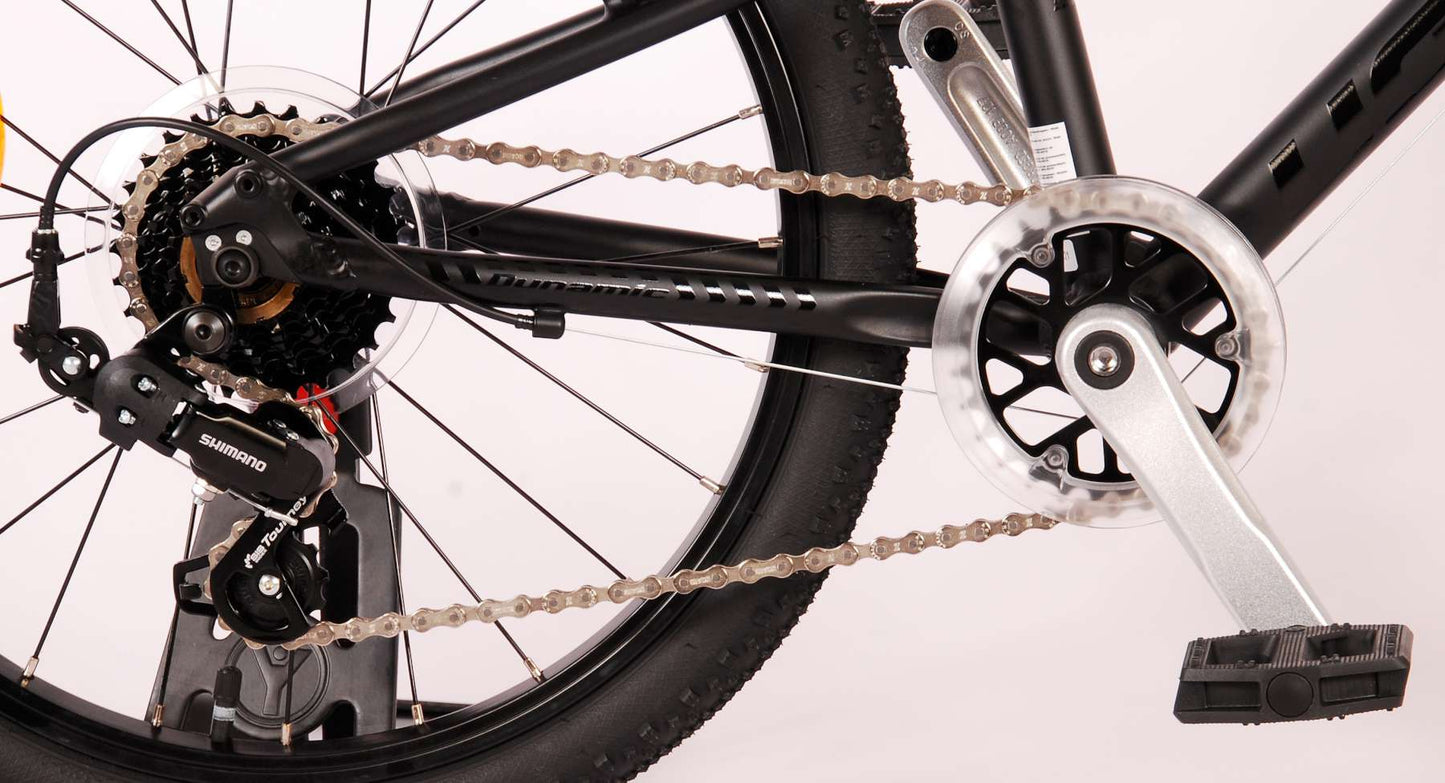 Volare Dynamic Barncykel 20 tum, Matt Svart,7 Växlar - Lilla Cykelbutiken