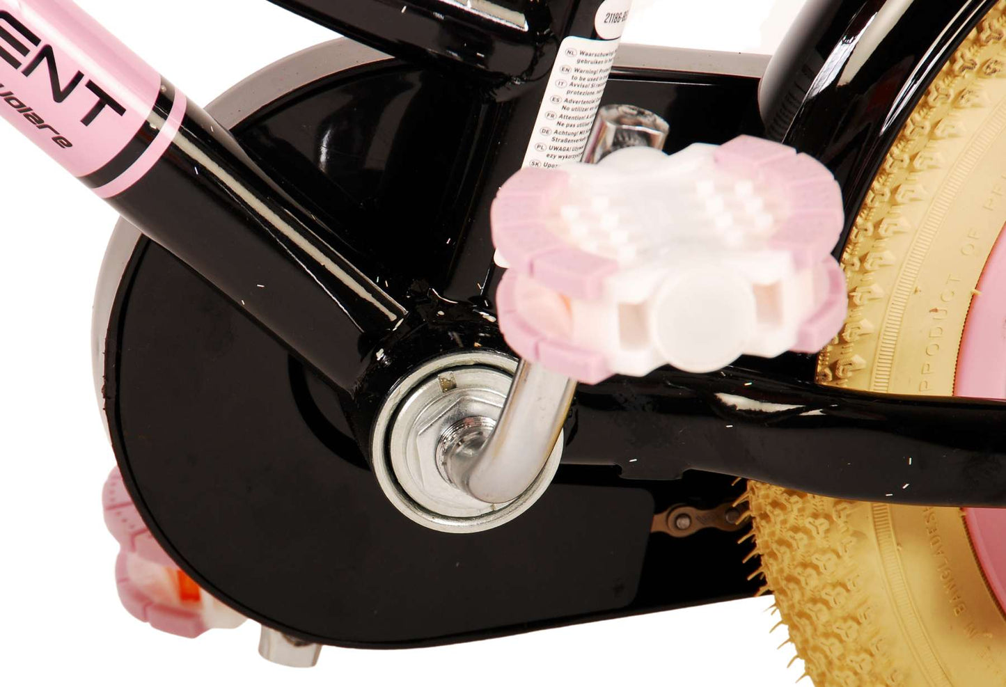 Volare Excellent Barncykel 12 tum, Svart - Lilla Cykelbutiken