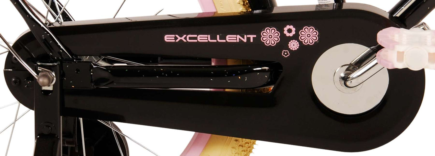 Volare Excellent Barncykel 18 tum, Svart - Lilla Cykelbutiken