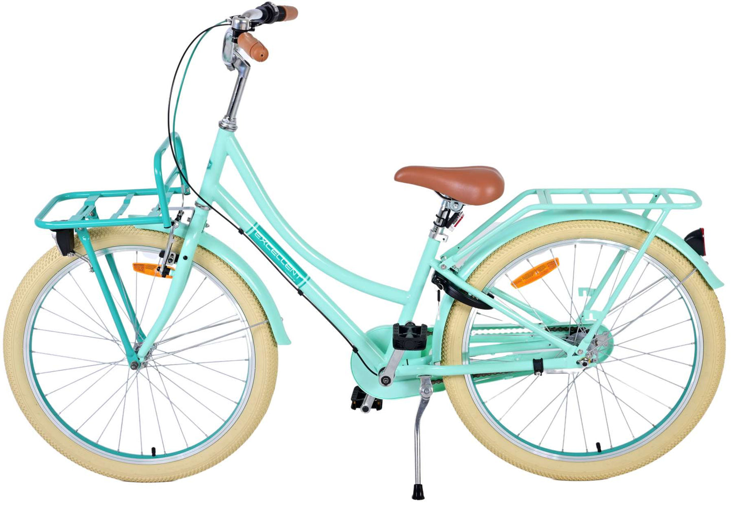 Volare Excellent Barncykel 24 tum, Grön 3 Växlar - Lilla Cykelbutiken