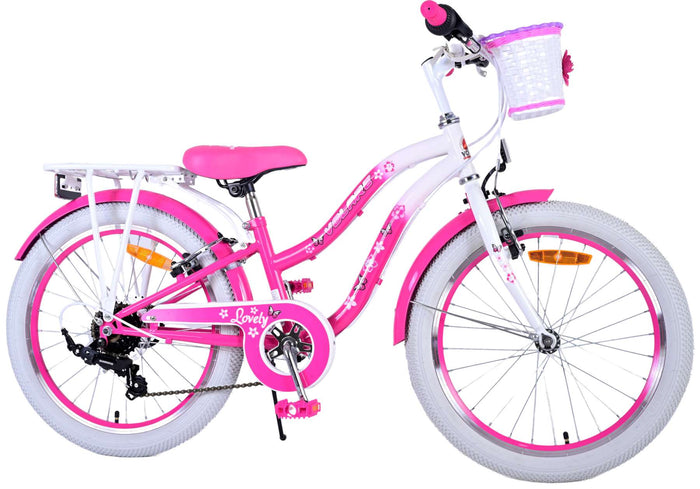 Volare Lovely Barncykel 20 tum, Rosa 7 Växlar - Lilla Cykelbutiken