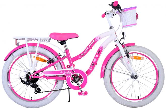 Volare Lovely Barncykel 20 tum, Rosa 7 Växlar - Lilla Cykelbutiken
