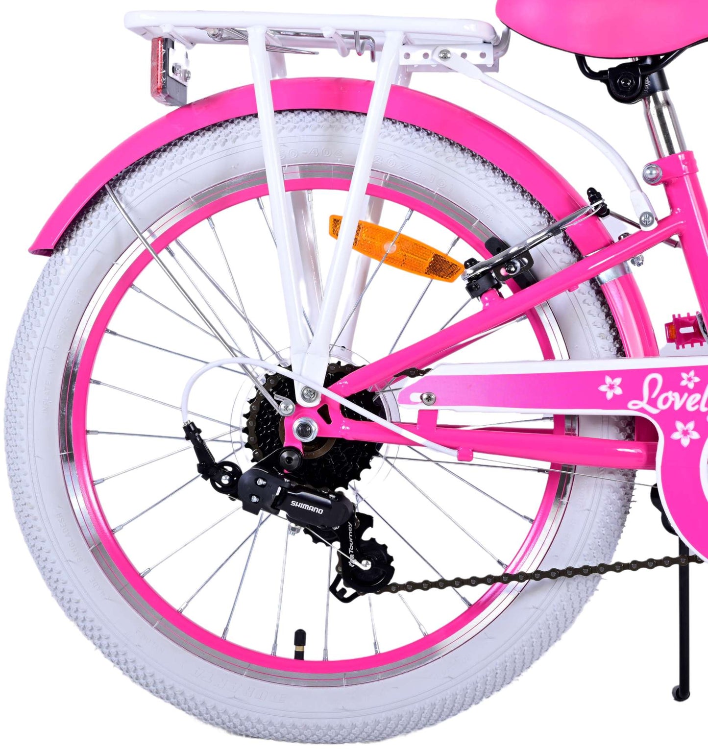 Volare Lovely Barncykel 20 tum, Rosa 7 Växlar - Lilla Cykelbutiken