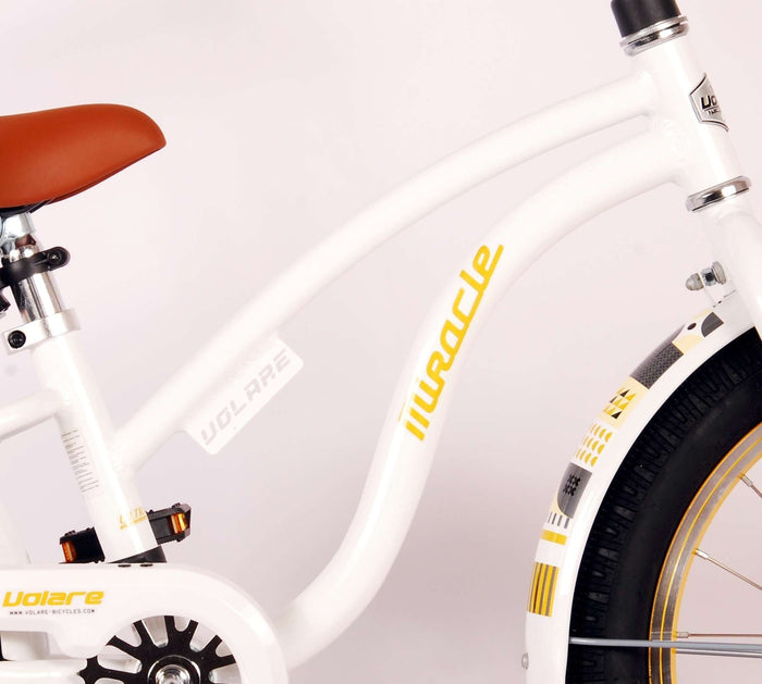 Volare Miracle Cruiser Barncykel 18 tum, Vit - Lilla Cykelbutiken
