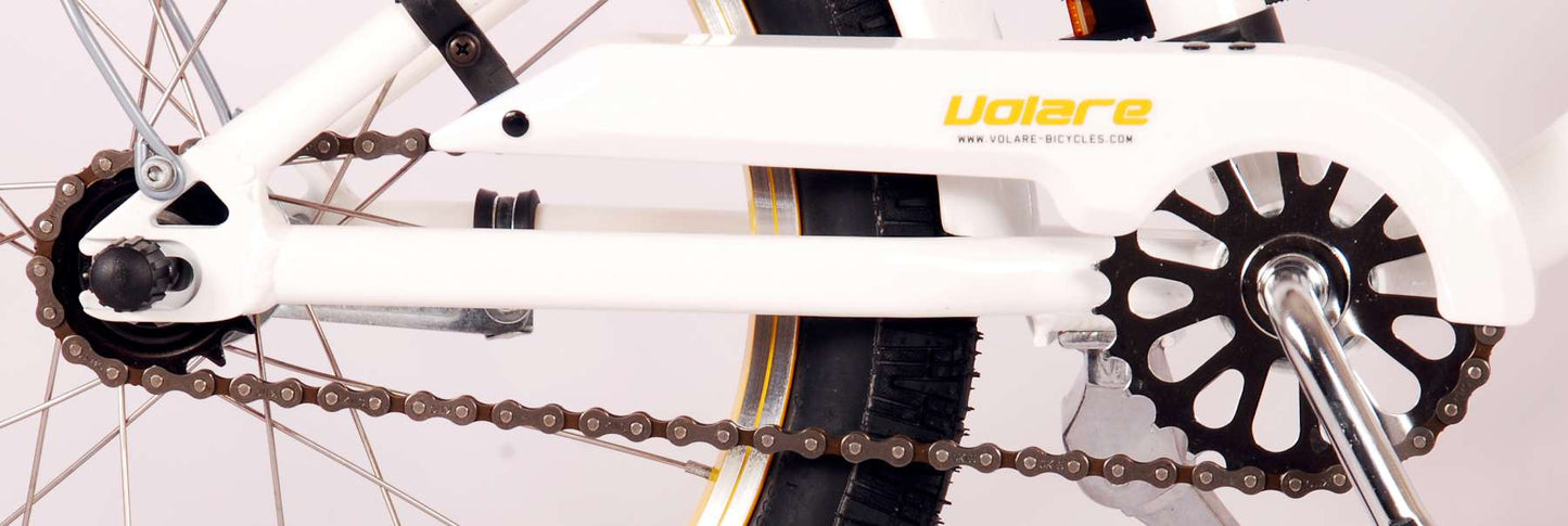 Volare Miracle Cruiser Barncykel 18 tum, Vit - Lilla Cykelbutiken