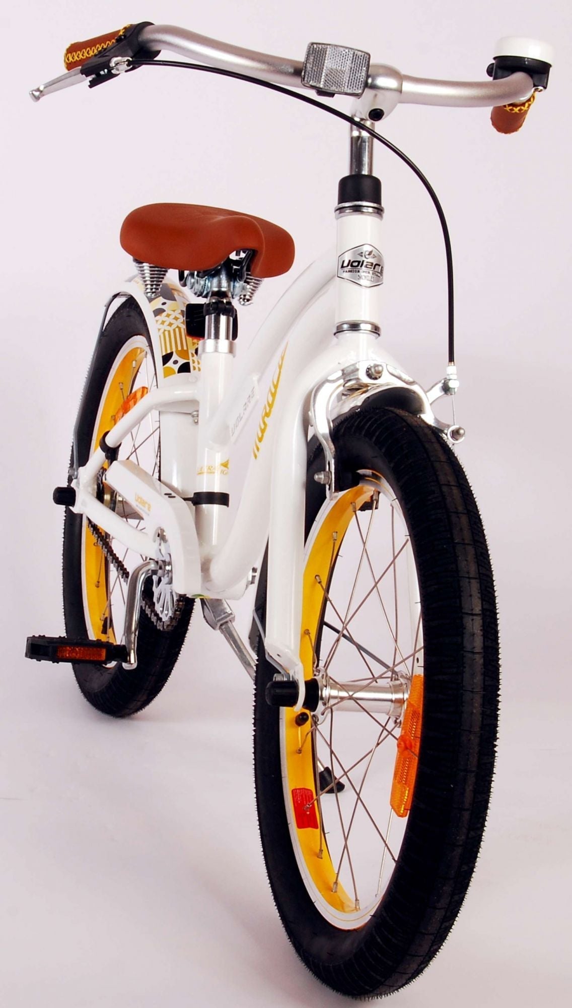 Volare Miracle Cruiser Barncykel 18 tum, Vit - Lilla Cykelbutiken