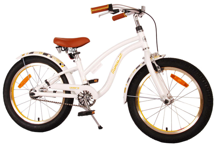 Volare Miracle Cruiser Barncykel 18 tum, Vit - Lilla Cykelbutiken
