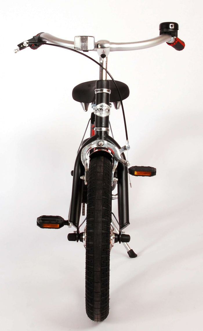 Volare Miracle Cruiser Barncykel 16 tum, Matt Svart - Lilla Cykelbutiken