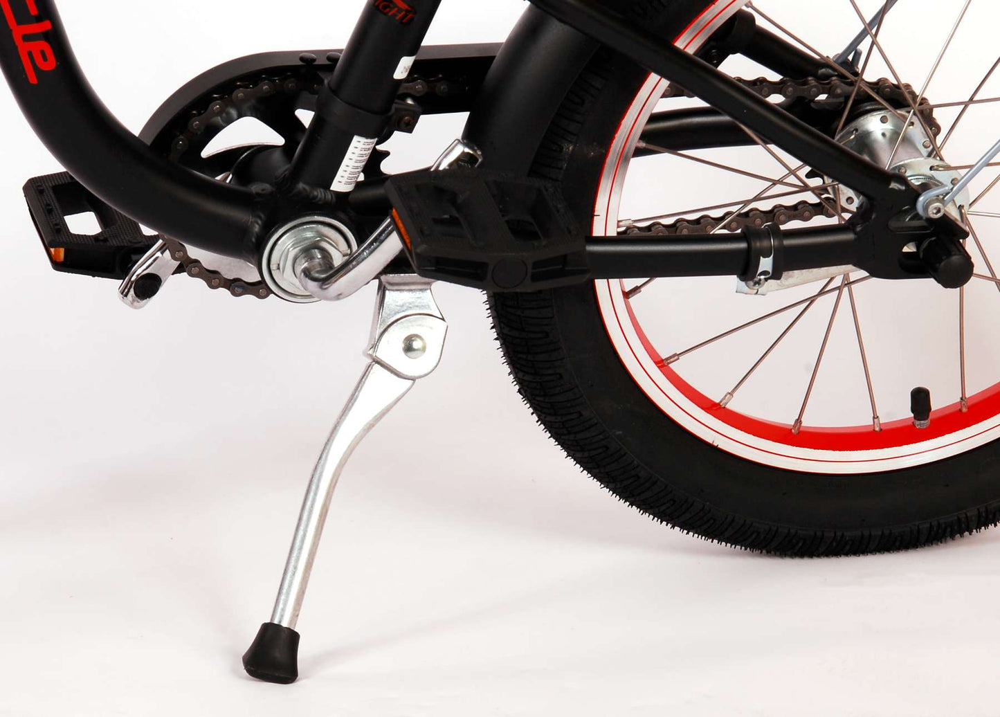 Volare Miracle Cruiser Barncykel 16 tum, Matt Svart - Lilla Cykelbutiken