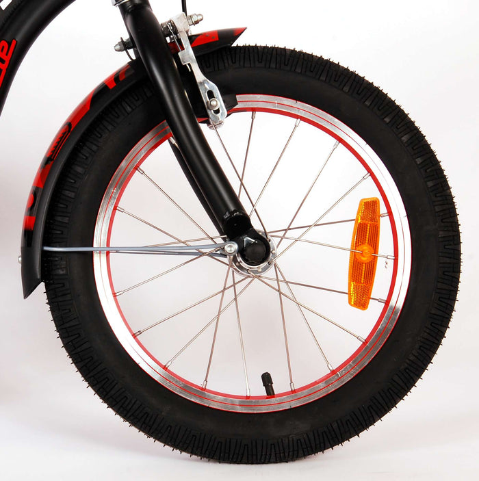 Volare Miracle Cruiser Barncykel 16 tum, Matt Svart - Lilla Cykelbutiken