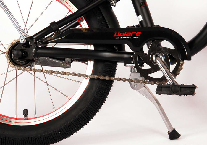 Volare Miracle Cruiser Barncykel 16 tum, Matt Svart - Lilla Cykelbutiken