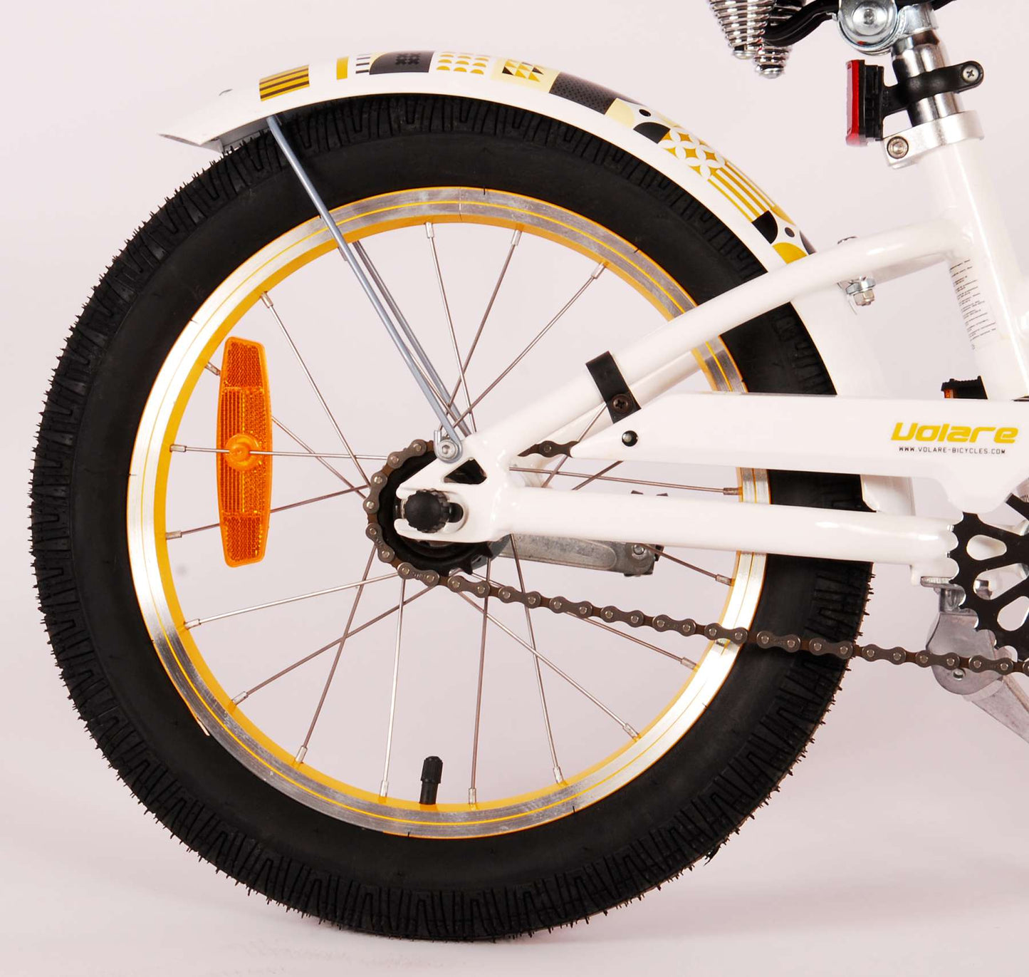 Volare Miracle Cruiser Barncykel 16 tum, Vit - Lilla Cykelbutiken