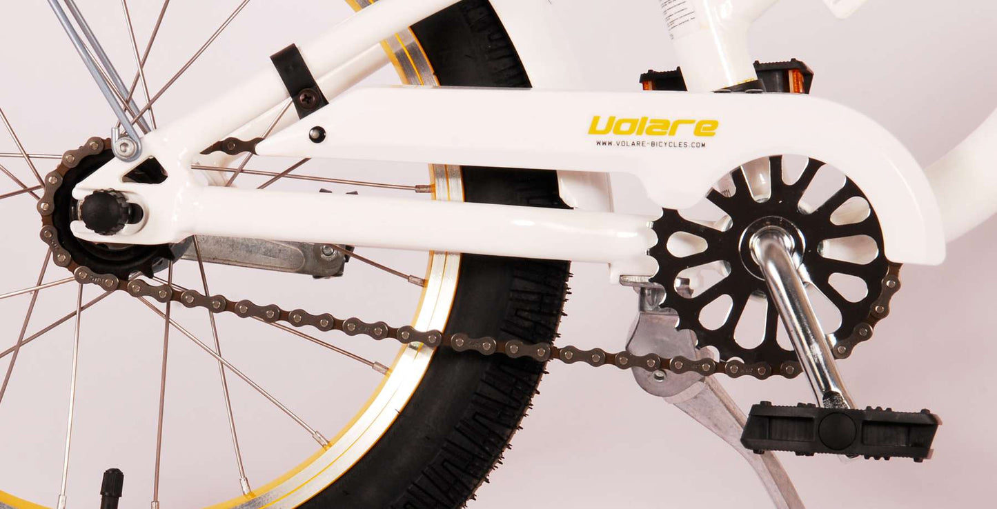 Volare Miracle Cruiser Barncykel 16 tum, Vit - Lilla Cykelbutiken