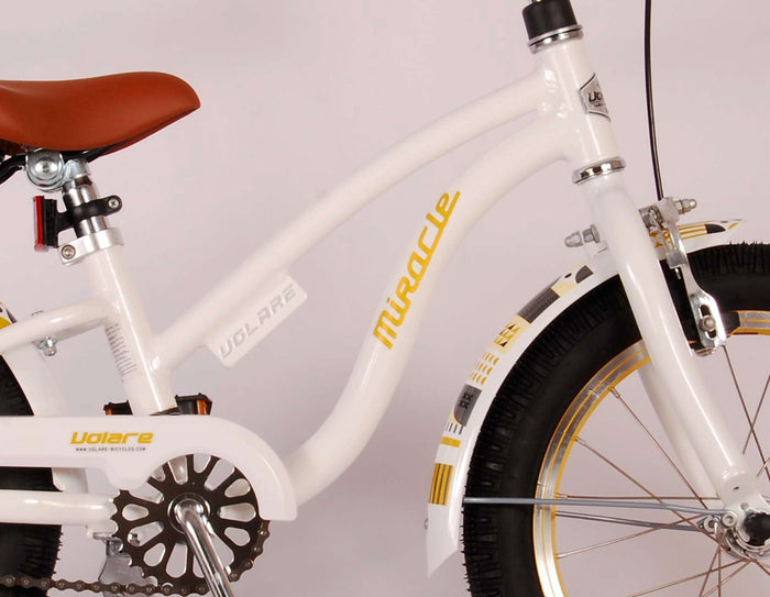 Volare Miracle Cruiser Barncykel 16 tum, Vit - Lilla Cykelbutiken